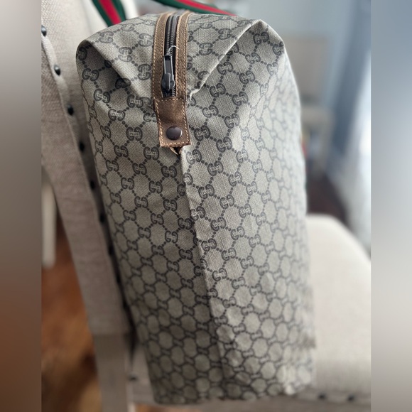 GUCCI Plus Monogram Weekender Travel Bag Web Duffle Bag Great Used Condition COA - Picture 6 of 15